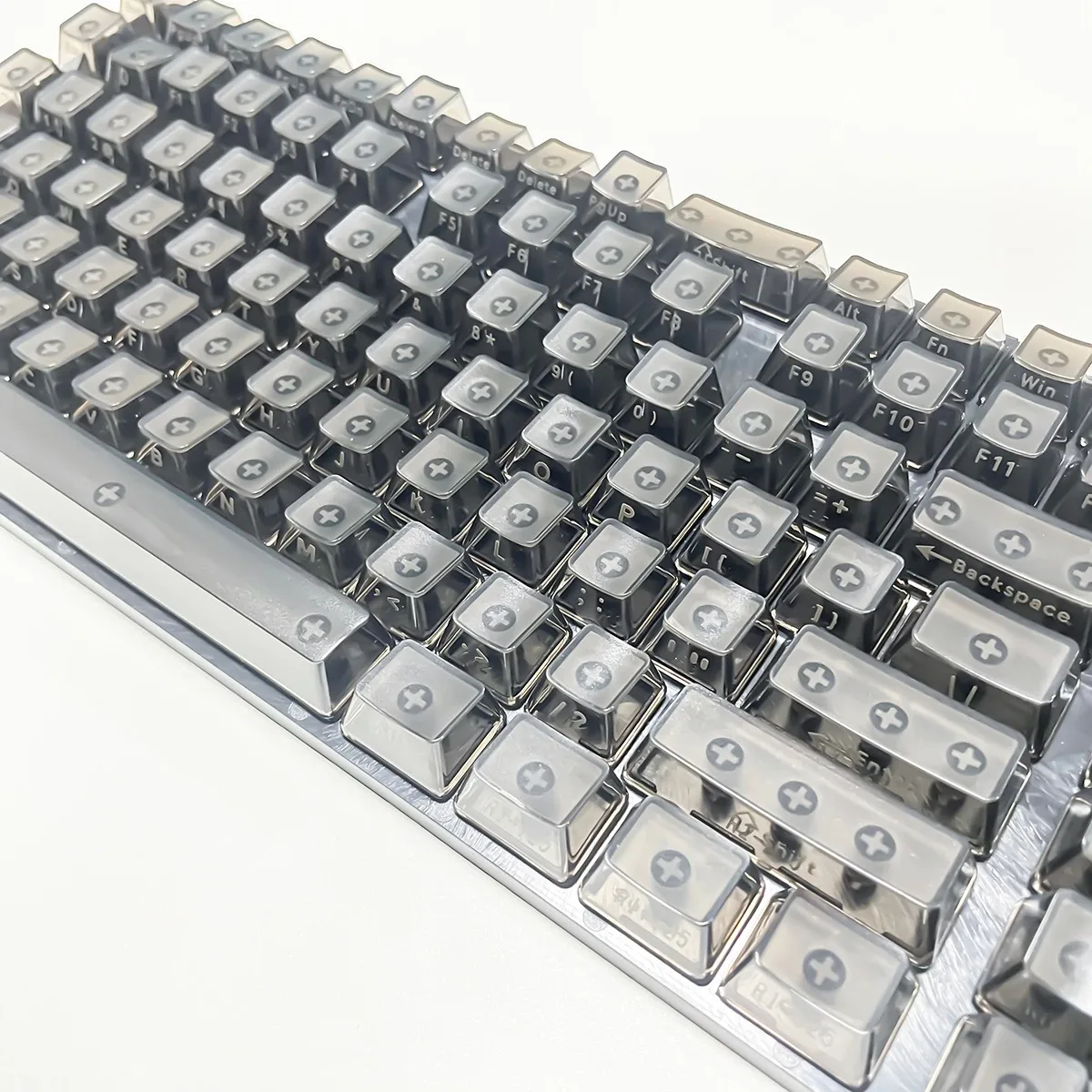 Imagem -05 - Keycaps de Escultura Lateral Transparente para Teclado Mecânico Perfil Oem Faça Você Mesmo Rgb pc Retroiluminado Rgb Layout Iso Gk61