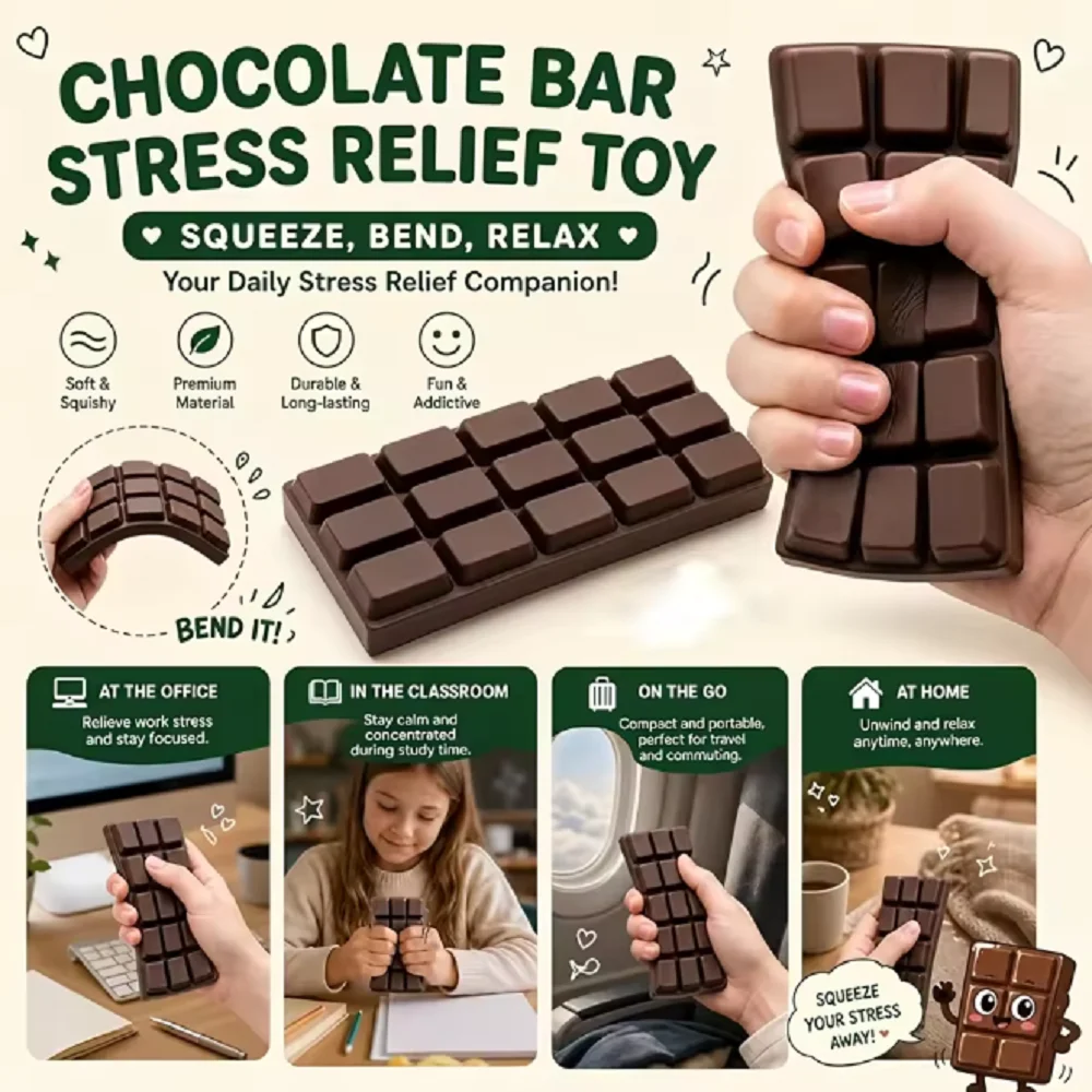 1PC Chocolate Squeeze Squishy Sensory Fidget for Stress Relief Anti-Anxiety Hand Relaxation Gift