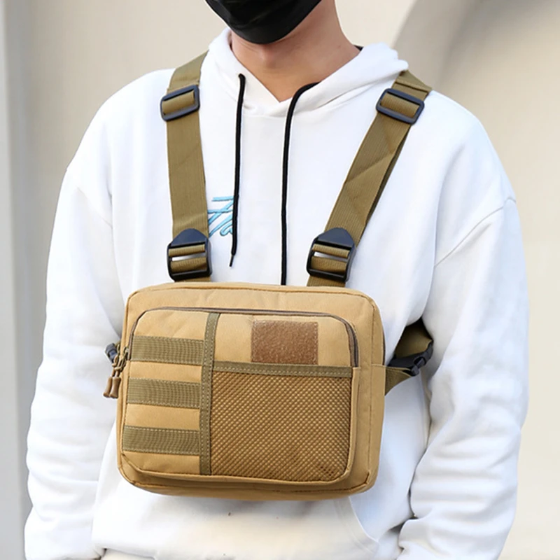 New Influx Of Cool Men's Functional Waistcoat Bag Leisure Personality Chest Bag Street Trend Workwear Shoulder Backpacks