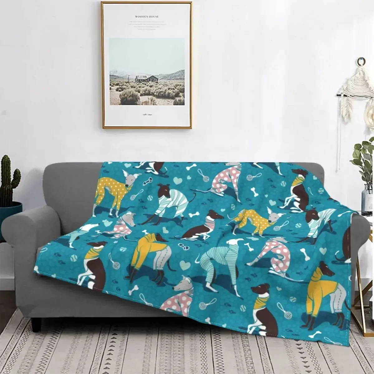 The Whippet Blanket Soft Flannel Fleece Warm Greyhound Sighthound Dog Throw Blankets for Office Bedding Couch Bedspreads