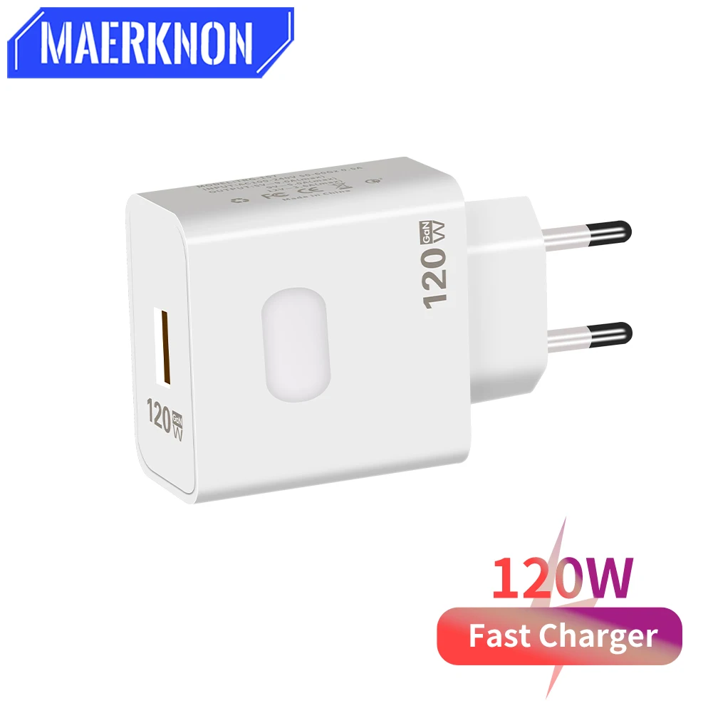 120W GAN USB Charger Quick Charge 3.0 Phone Charger For iPhone 14 13 12 Xiaomi Samsung Huawei Fast Charging Wall Power Adapter