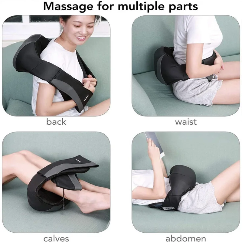 Neck Shoulder Massager Adjustable Intensity Massager Of Neck Kneading Relieve Body Muscle Pain