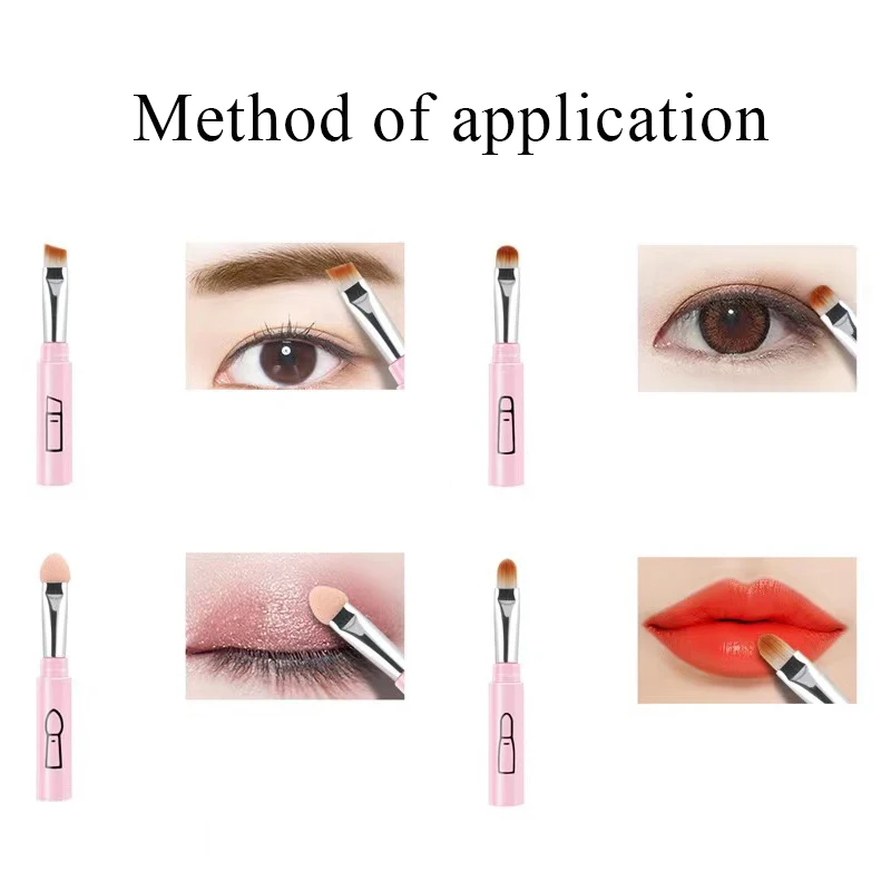 Makeup Brush Mini Eyeshadow Lip Makeup Brushes 4 In 1 Detachable Cosmetic Pen Brushes Portable Professional Beauty Tools