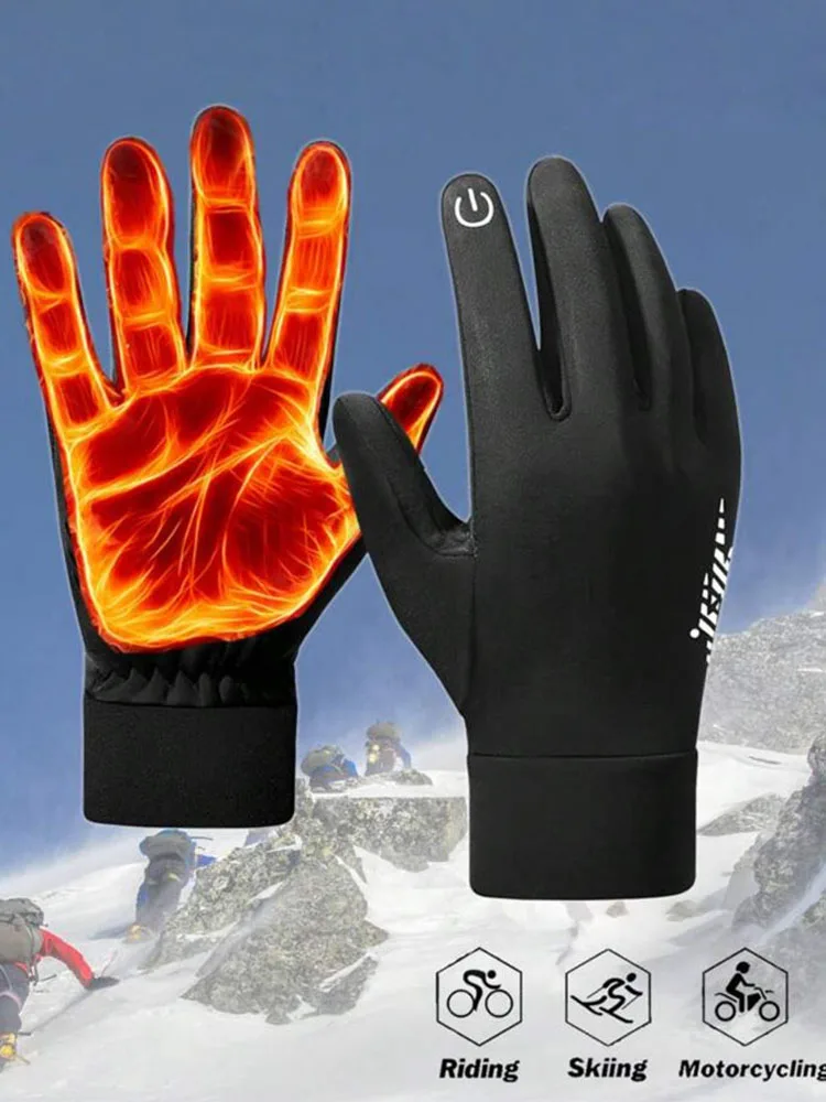 AliExpress GTUBIKE Winter Thermal Waterproof Cycling Gloves Full Finger Men Women Ski Snow Gloves Thin Touch Screen Gloves for Running