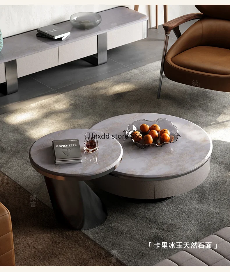 Modern Oriental marble, household size round coffee table combination