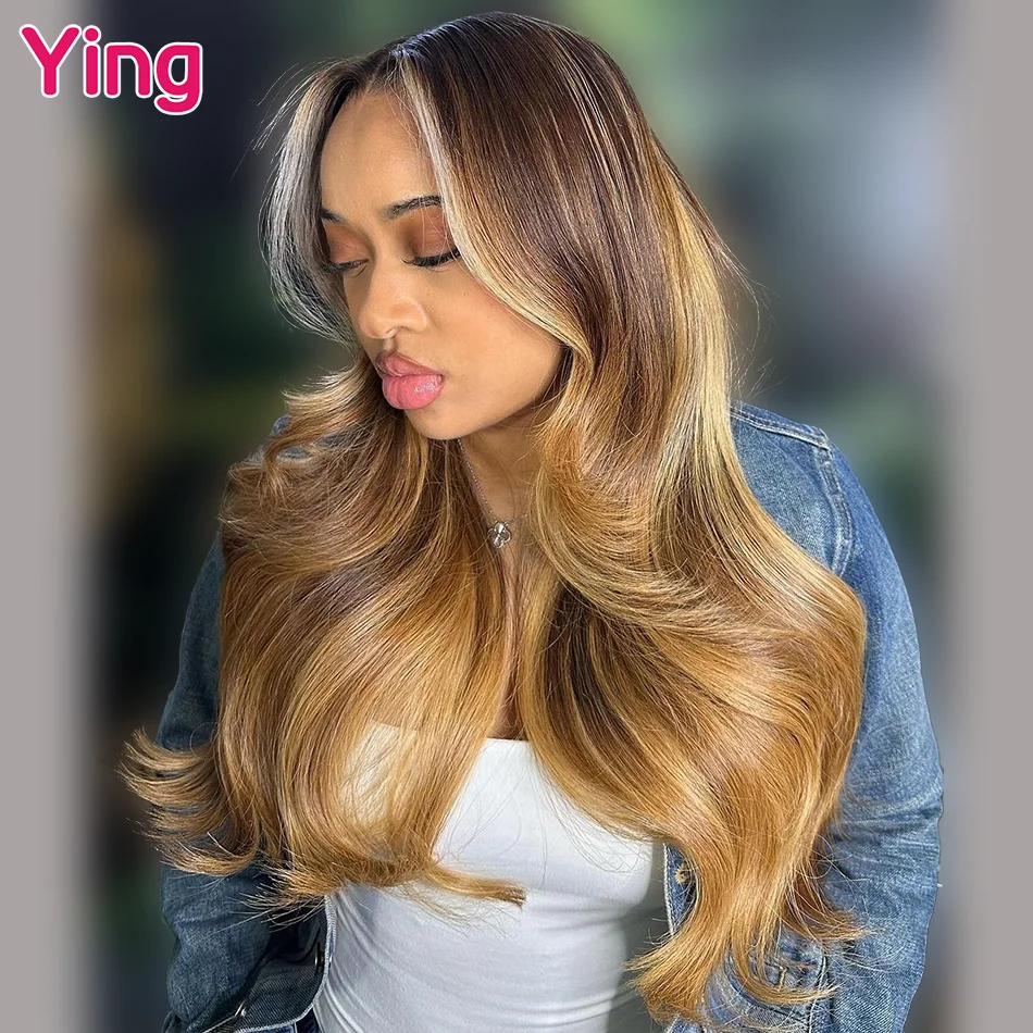 Honey Blonde Omber 12A 13x4 13x6 Lace Frontal Human Hair Wig PrePlucked Brazilian Remy Body Wave Lace Front Wigs For Black Women