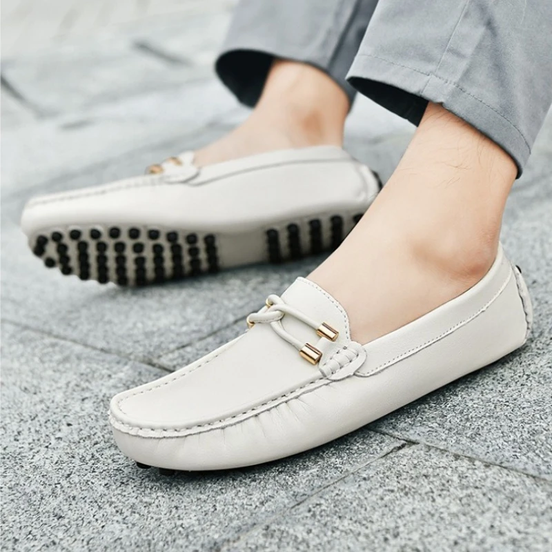 

Fashion Men Shoes Genuine Leather Casual Summer Shoes Classic Mens Loafers Elegantes Slip on Men's Flats Plus Male Driving Shoes