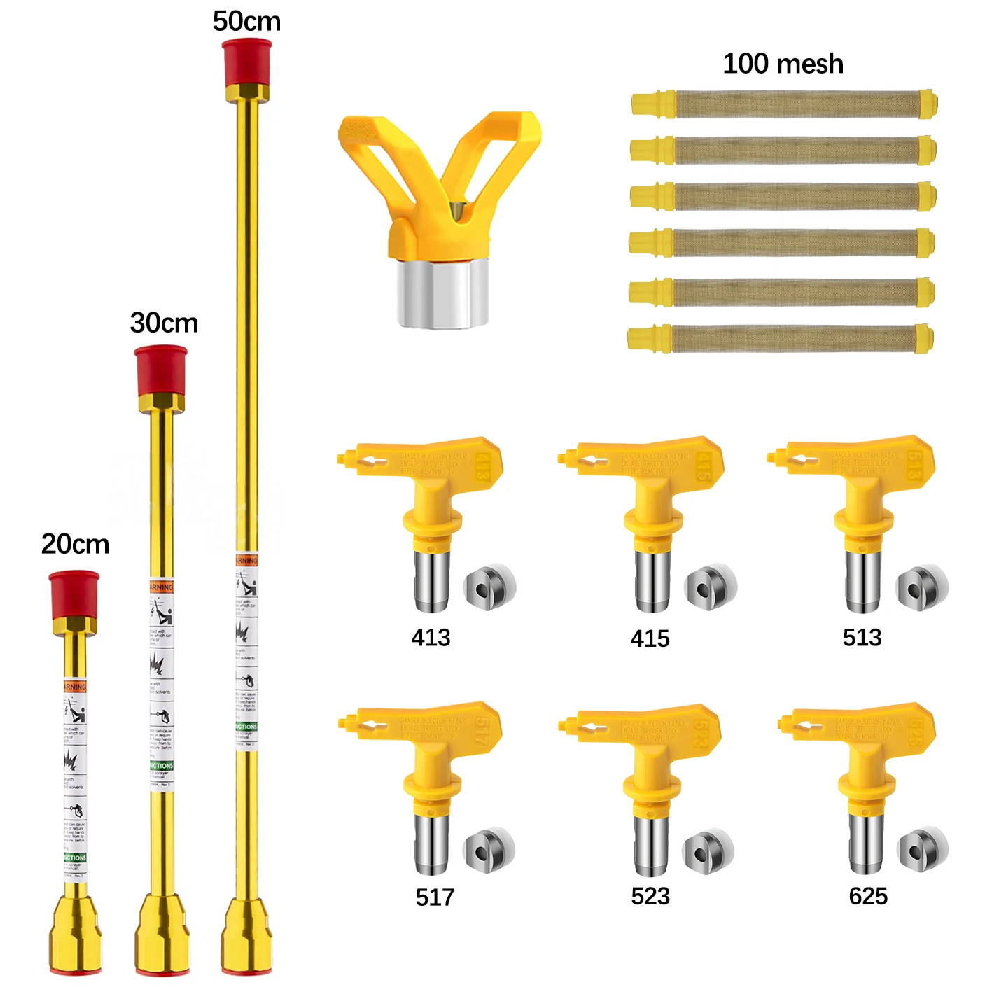 3-airless-paint-sprayer-extension-rods-and-6-reversible-nozzle-513-517-and-100-mesh-filter-and-1-base-for-airless-paint-sprayers