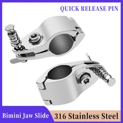 Biminiトップヒンジ付きジョースライド、316ステンレス鋼、クイックリリースピン付きボートアクセサリー22mm、25mm、30mm、32mm