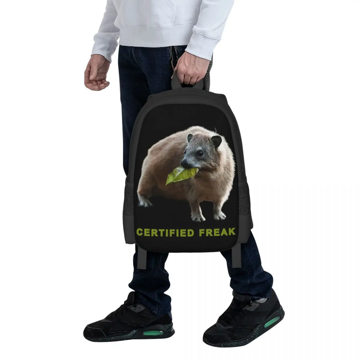 Rock Hyrax Photo Certified Freak Vampire Student Backpack School Bag Hiking Travel Daypack for Men Women Bookbag Shoulder Bags