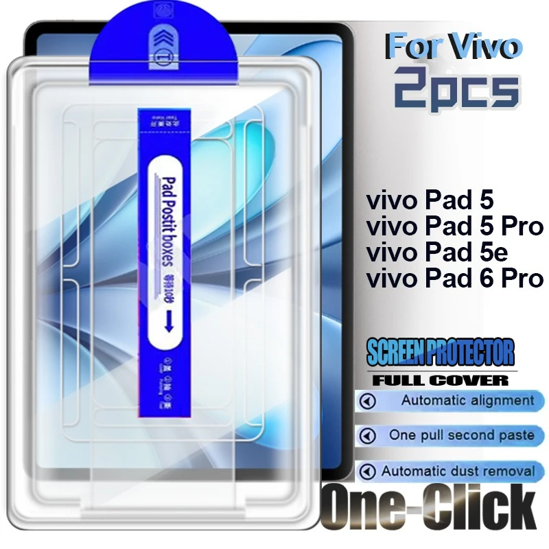 

2 Pcs for VIVO Pad 6/5 Pro, 5e/5 HD Tempered Glass Screen Protector-Automatic dust removal-9H Diamond Hardness,Ultra Protection