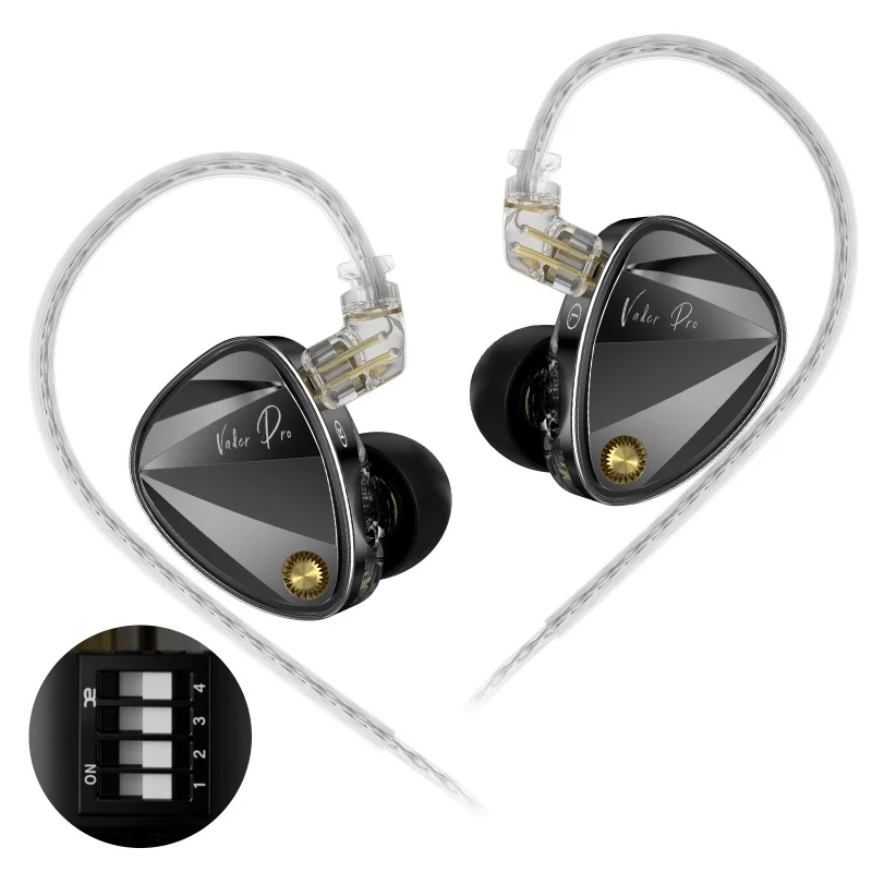 سماعات أذن KZ Vader PRO Hifi Bass داخل الأذن ذات 6 محركات ديناميكية IEM، اثنان من سماعات الرأس الموسيقية ذات الضبط المتوقع