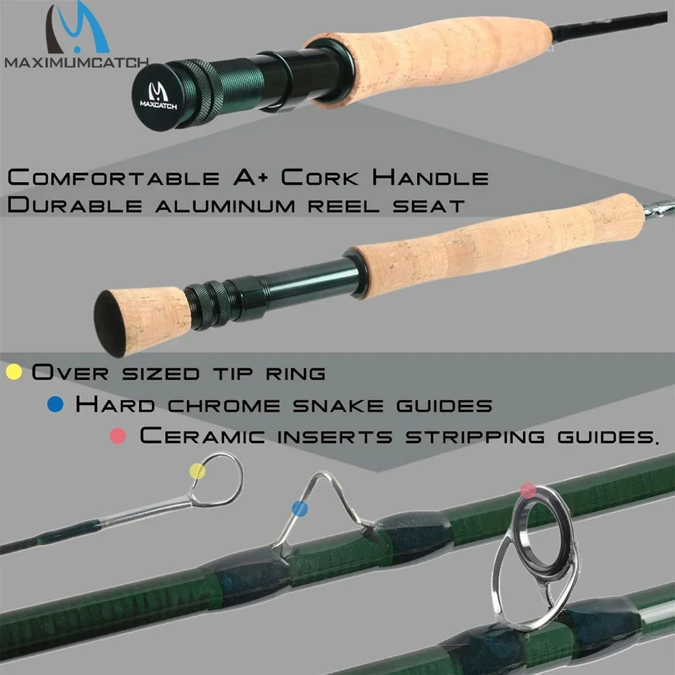 Imagem -02 - Maximumcatch-fly Pesca Rod e Reel Combo Grupo Medium-fast Fly Rod Linha Pré-spool Tubo Triângulo 38wt 9