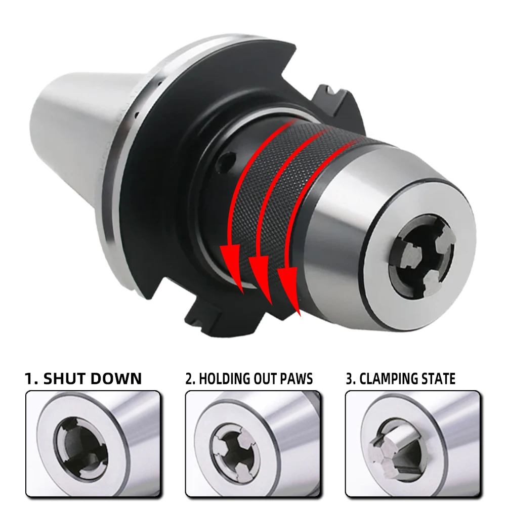 SK30 SK40 SK50 APU08 APU13 APU16 Integrated Drilling Chuck Tool Holder DIN69871 JT40 JT50 CNC Self Tightening Auto Knife Handle