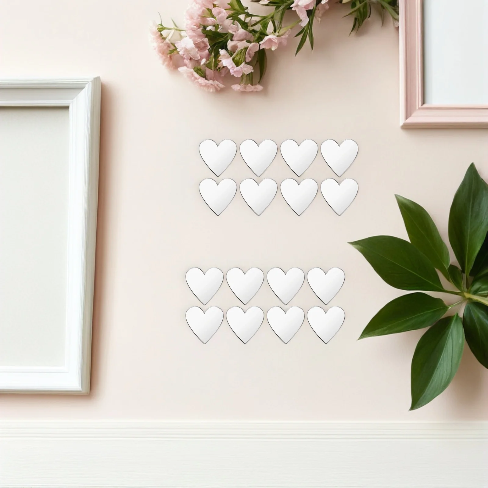 

200Pcs Mini Heart Acrylic Mirror Stickers Peel Stick Self-Adhesive Wall Decals Home Decor DIY Bedroom Bathroom Living Room