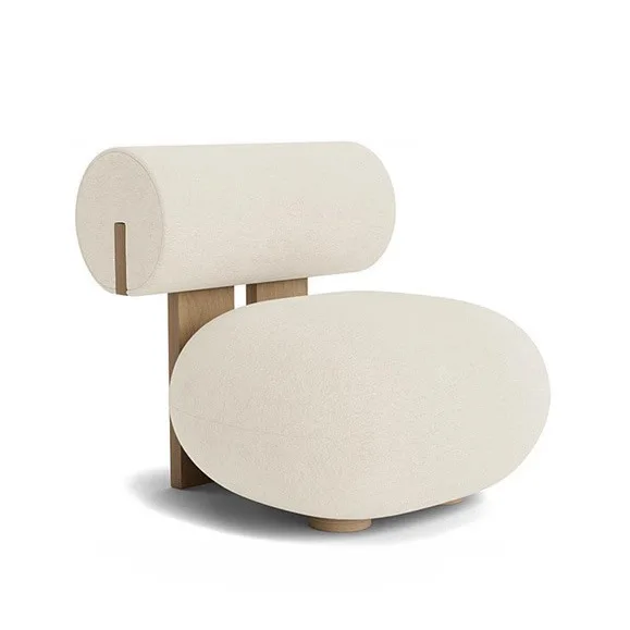 أريكة فردية من Homestaybalcony Lamb Velvet على الطراز القديم كراسي أريكة خلفية للترفيه على الطراز الكريمي كرسي أريكة من الخشب الصلب