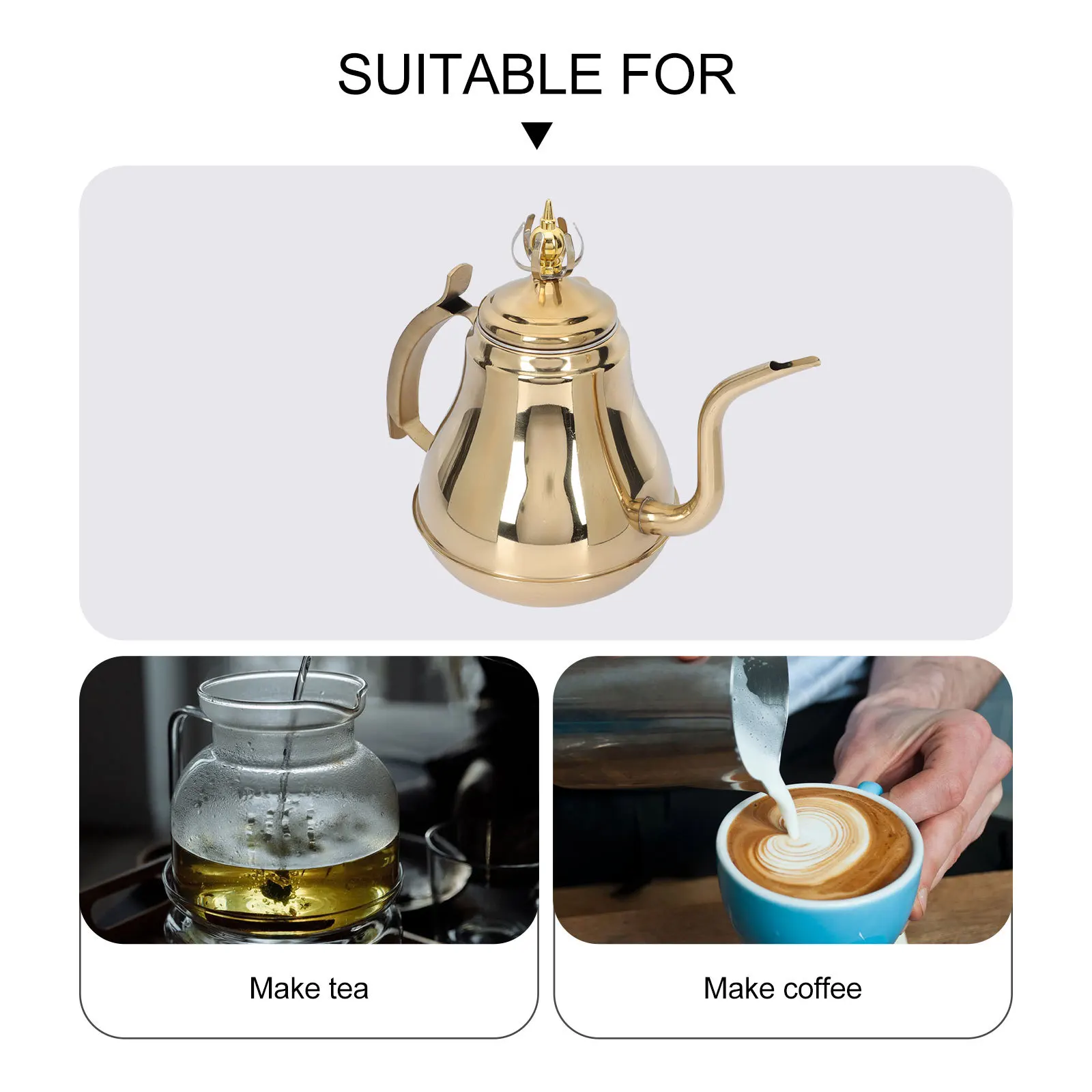 

Long Spout Tea Kettle Stainless Steel Coffee Pot Filter Design For Home Kitchen Office Hand Brewing Water Kettle