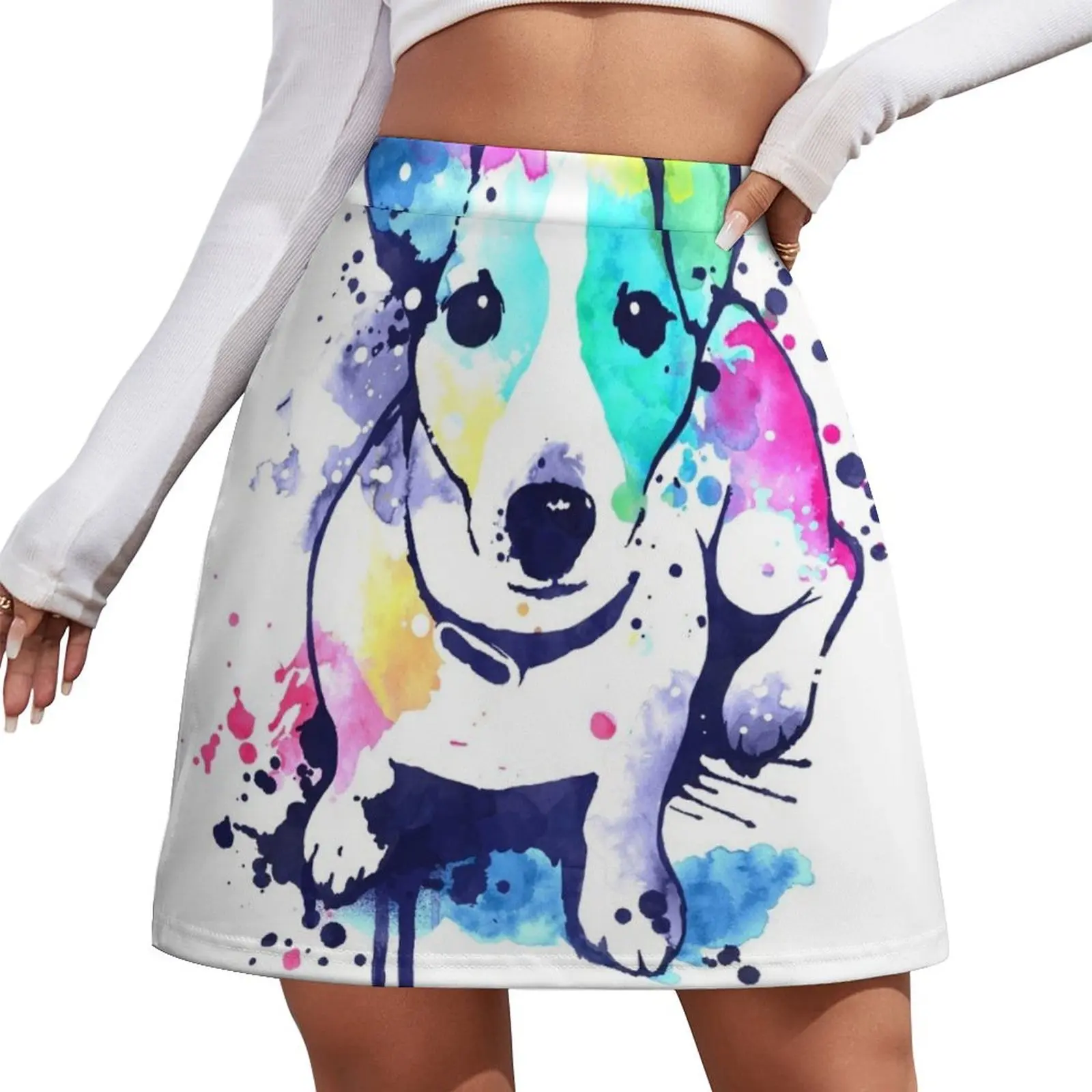 

Watercolor Jack russell terrier Mini Skirt summer outfits for women 2026 clothing women summer 2026 skirt women