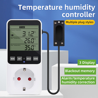 Digital Humidity Temperature Controller LCD Thermostat Switch Socket Humidity Control Heating Cooling Alarm EU/FR/UK/US Plug