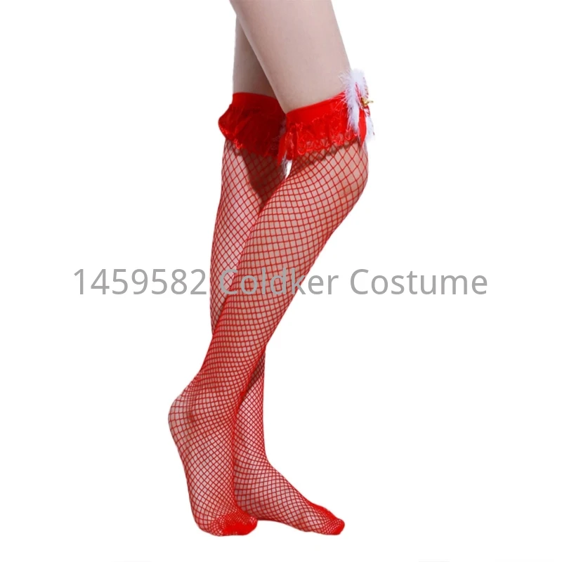 Cowboy Hat Fishnets Stockings Feather Wrist Gloves Photo Props Christmas Party Sexy Cowboy Hat Christmas Santa Cosplay Full Set