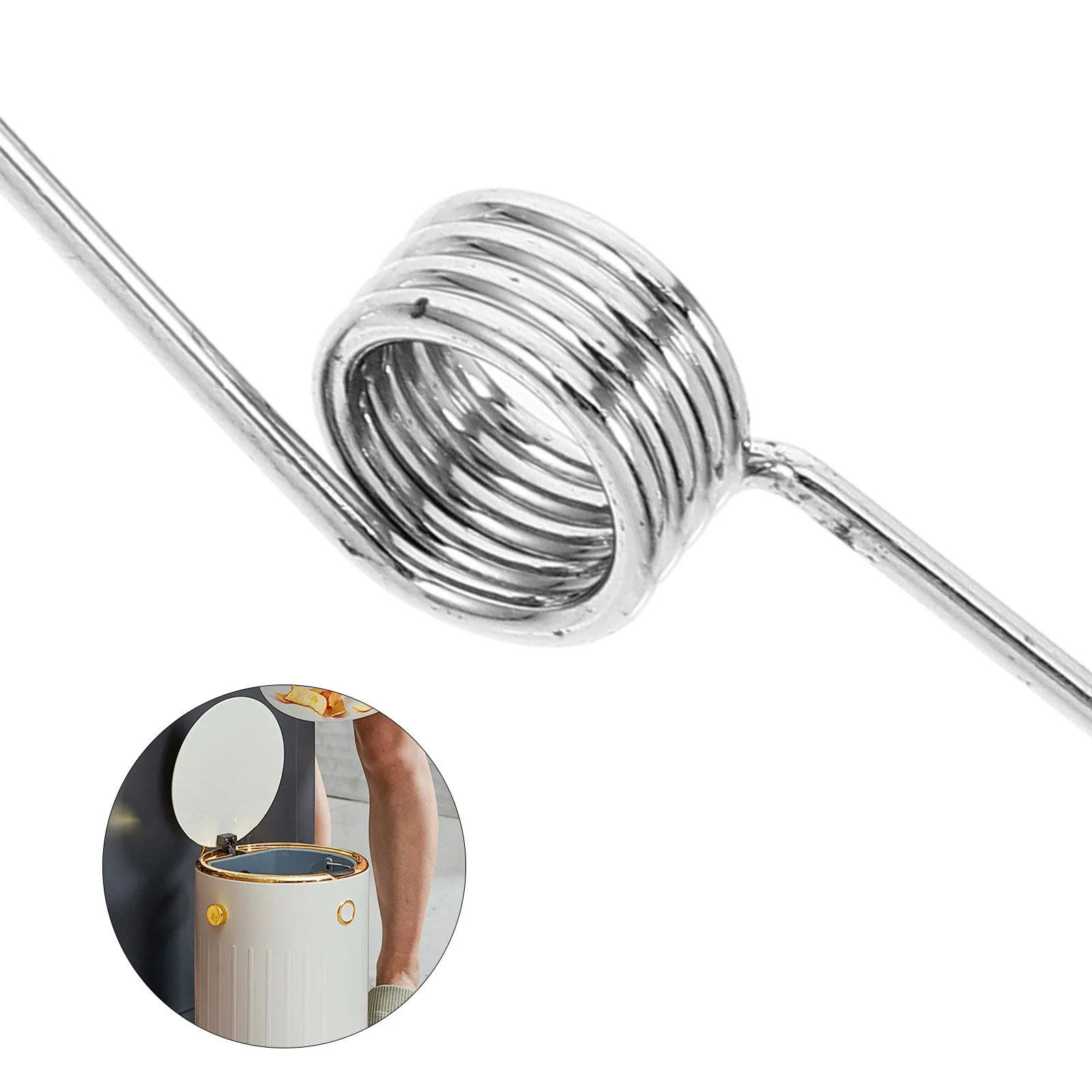 10 Pcs Trash Can Springs Stainless Steel Repair Tools Smooth Operation Universal Compatibility Garbage Bucket Fixing Kitchen