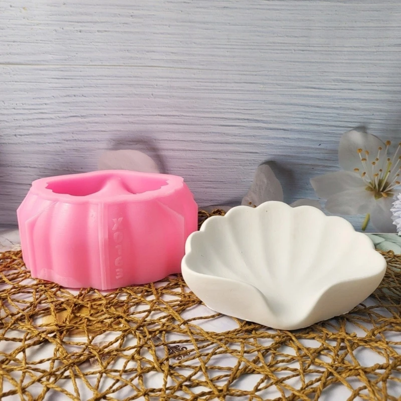 Elegant Shell Soap Dish Holder Silicone Mold for Individualized Bathroom Decors 40GB