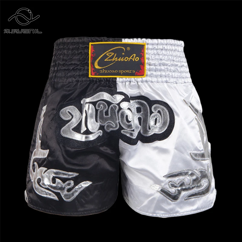 Short Muay Thai Man Embroidery Kick Boxing Shorts Women Child Retro Grappling Thaiboxing Cage Fighting Kickboxing Training Pants