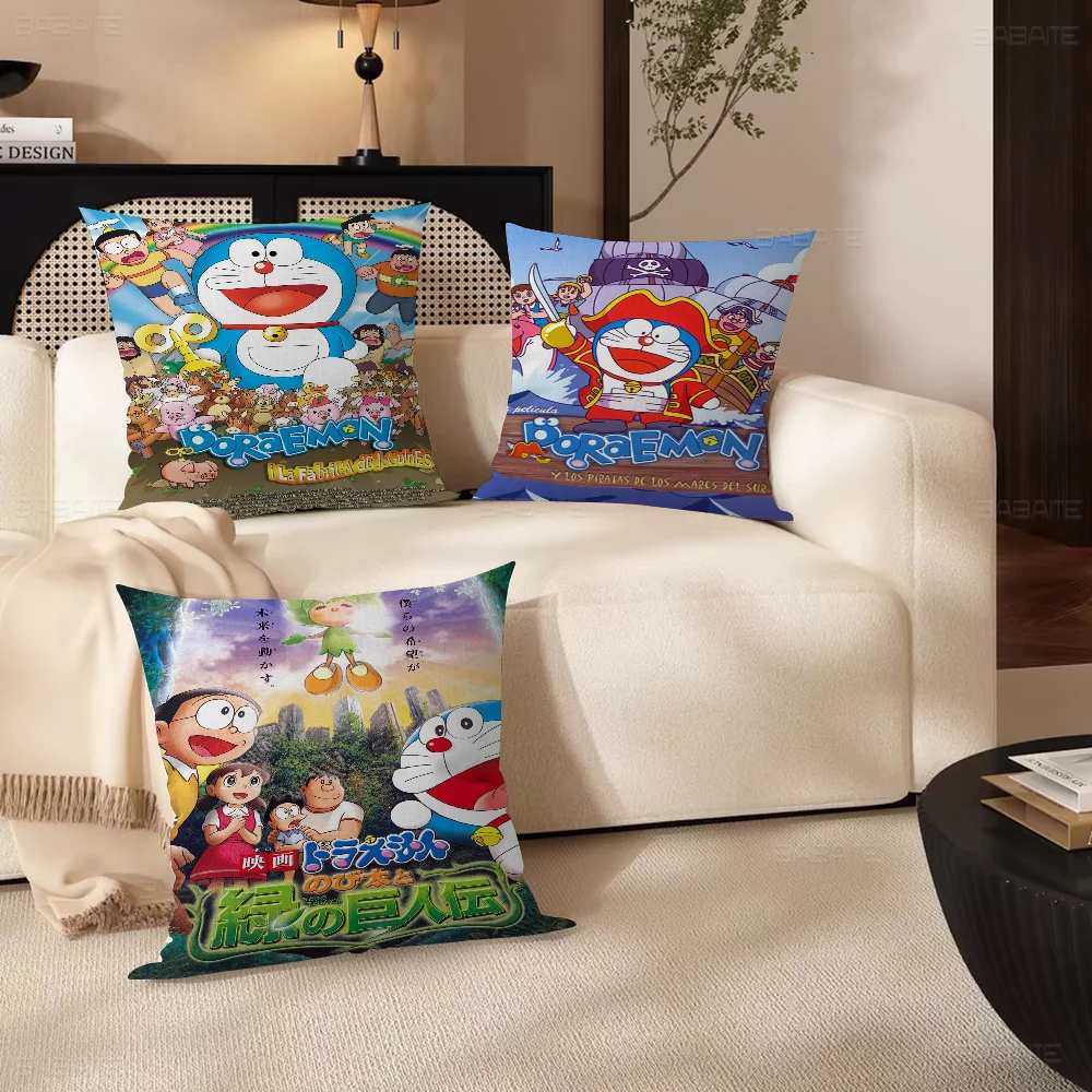 Amine Cartoon D-Doraemon Cushion Cover Car Throw Pillow Case For Sofa Car Christmas Gift 40x40cm 45x45cm