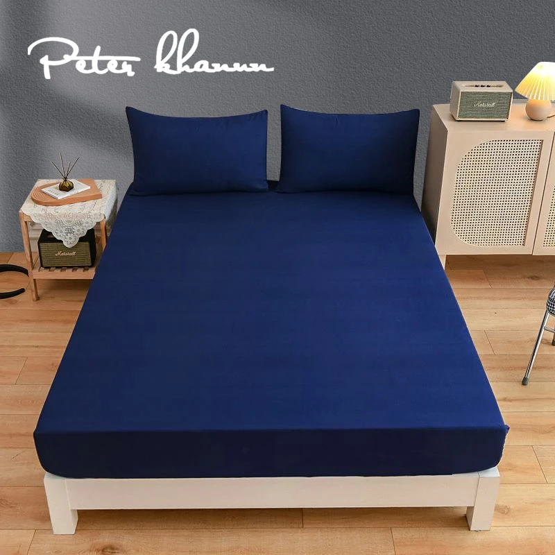 

Peter Khanun Bedding Fitted Sheet Set Brushed Polyester Bed Mattress Cover 12 Inch Deep Pocket with 2 Pillowcase