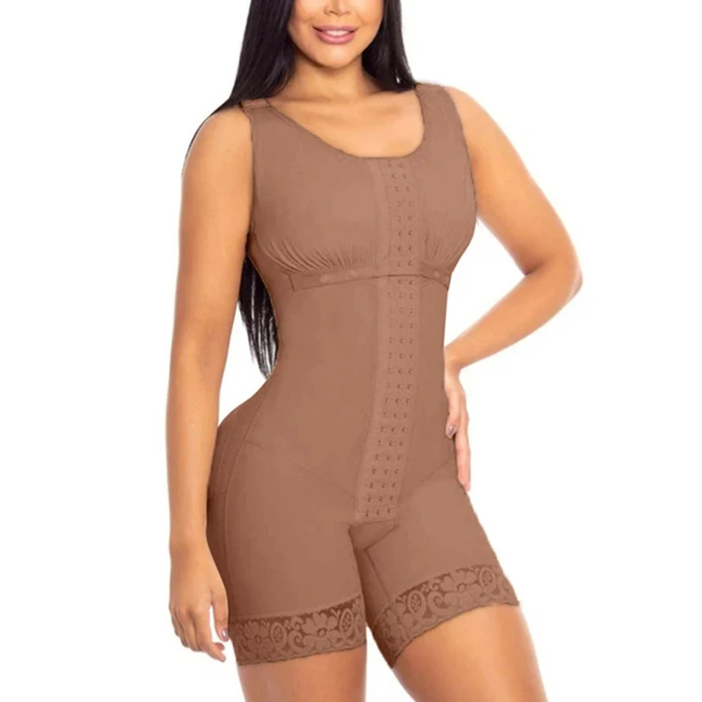 

Women's Corset Sleeveless Postparto Post Surgery Compression Garment Control Abdomen Buttoned Bodysuit Weight Loss Fitness