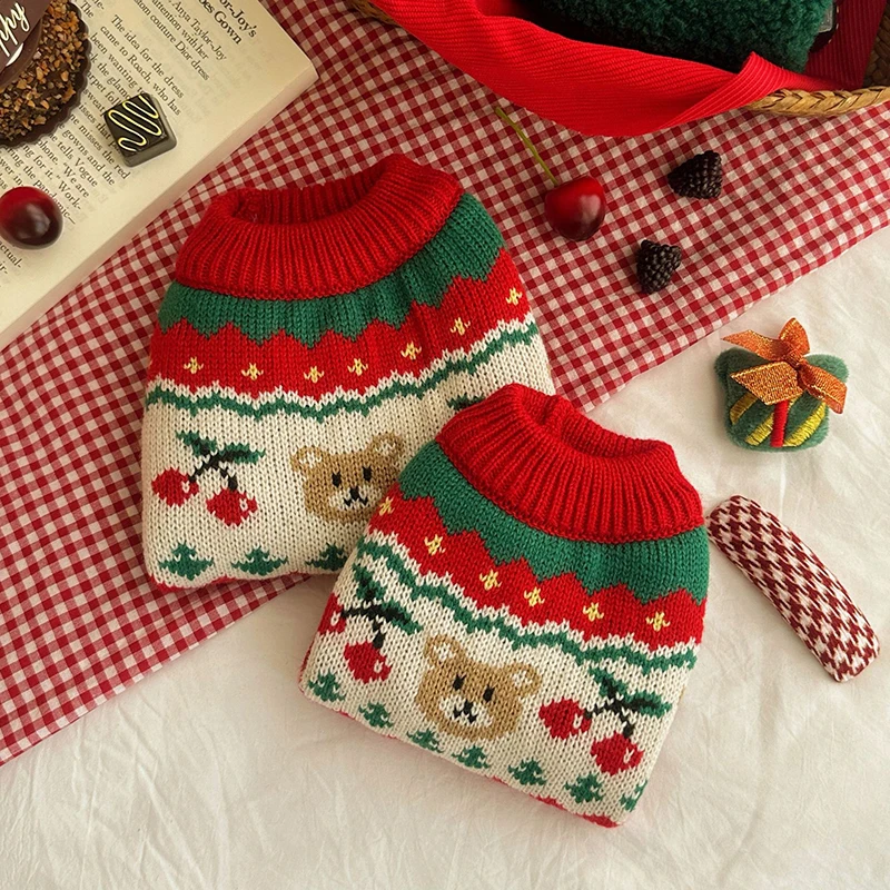 Christmas Dog Sweater Winter Warm Pet Clothes for Small Dogs Cats Soft Puppy Pullover Chihuahua Teddy Bichon Yorkies Clothing