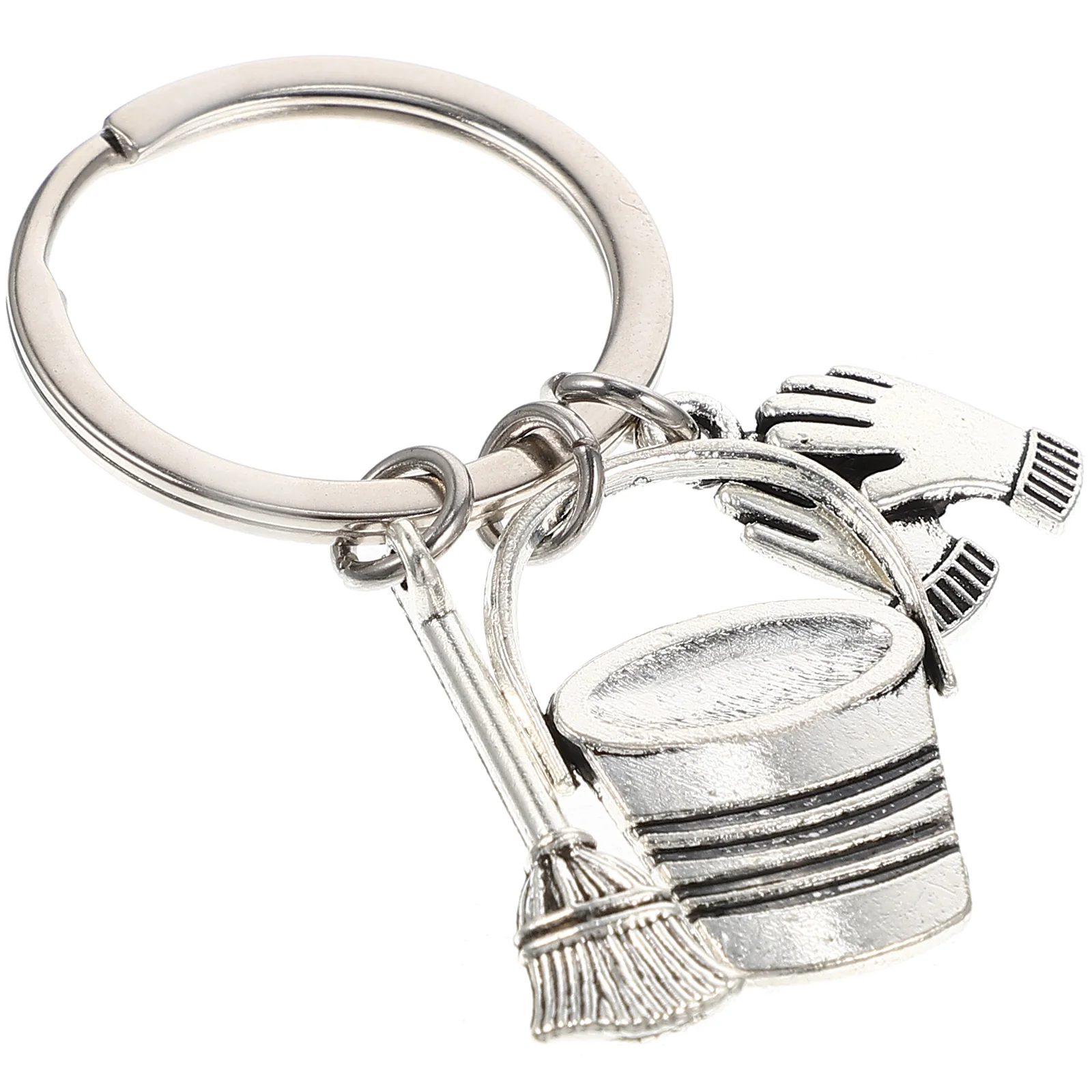 Broom Keychain Backpack Pendant Holder Metal Bucket Large Handbag Gloves Keyrings