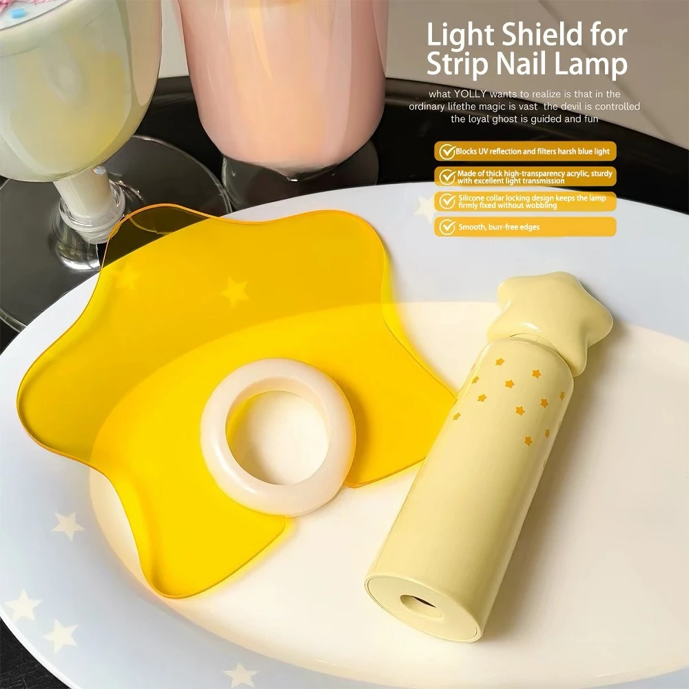 Star Nail Lamp Light Shield, Anti-glare Shading Baffle for Mini Handheld UV LED Nail Light Manicure Accessories