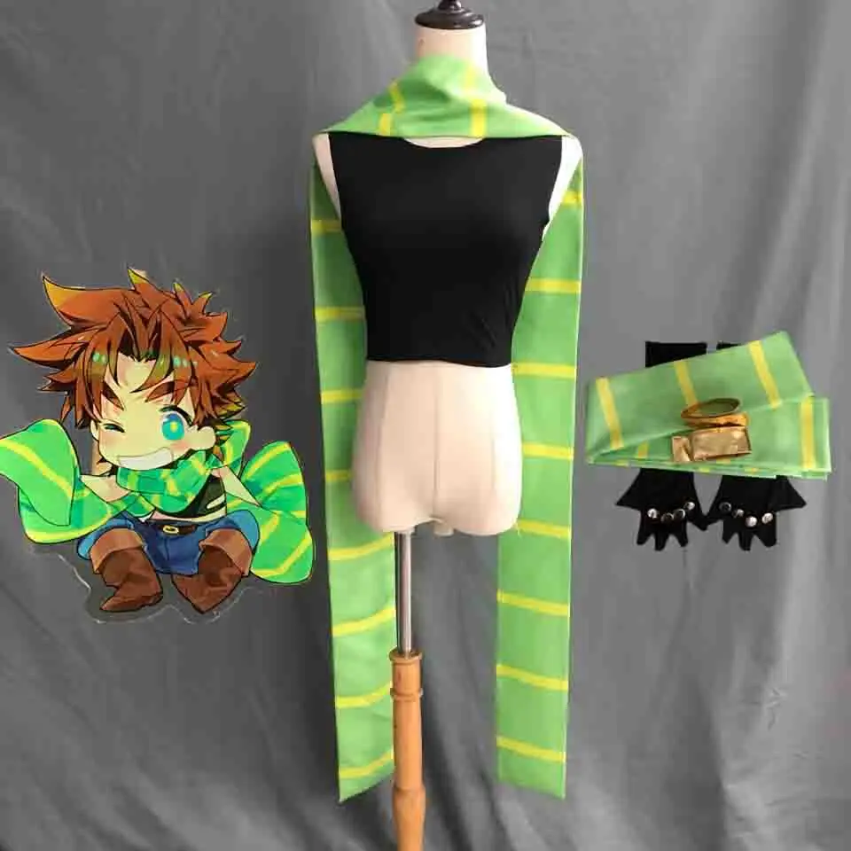 Anime JoJo\'s Bizarre Adventure Joseph Joestar Cosplay Costume JoJo Gloves And Scarf Adult Halloween Suit