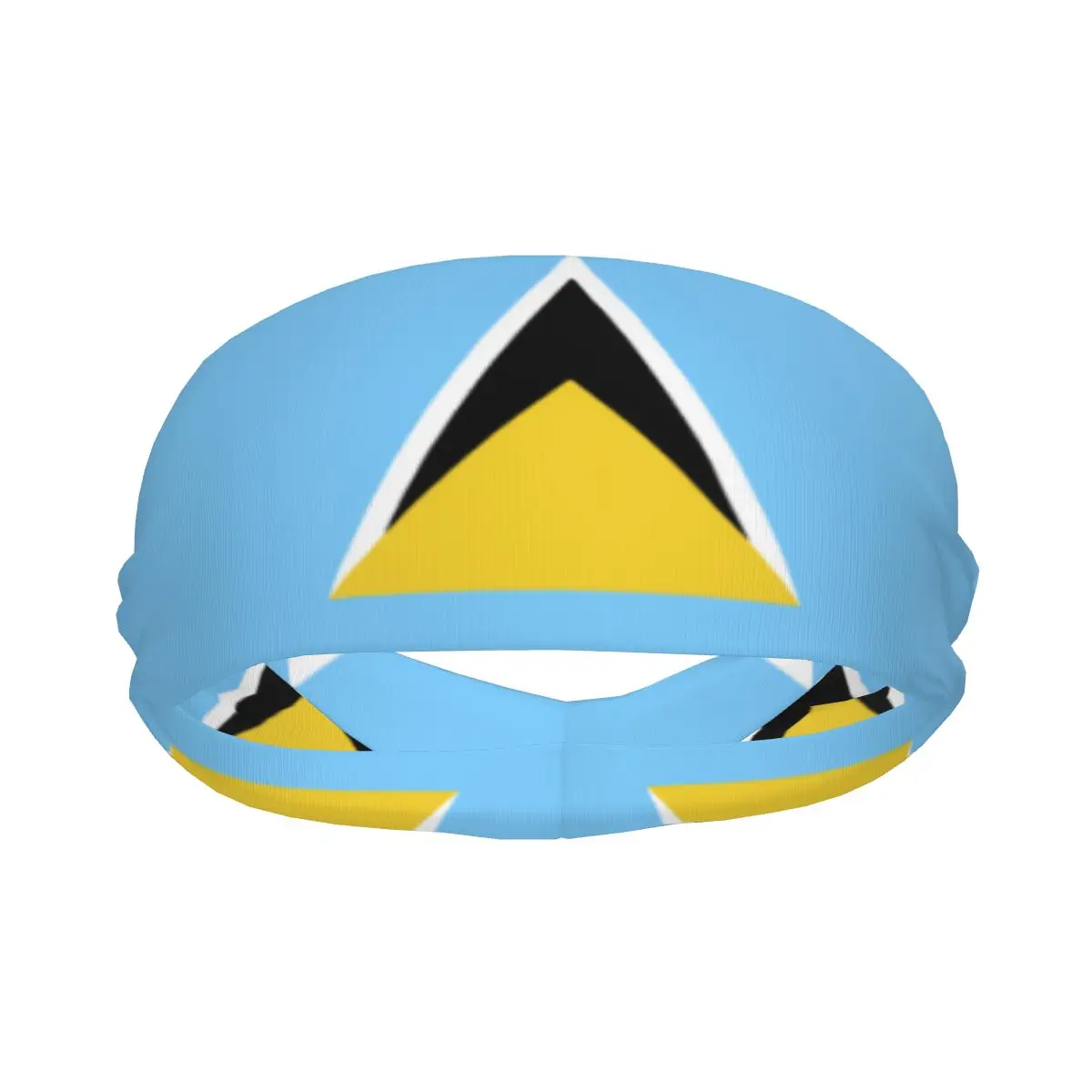 

Custom Flag Of Saint Saint Lucia Sport Headbands for Women Men Stretchy Moisture Wicking Gym Sweatband