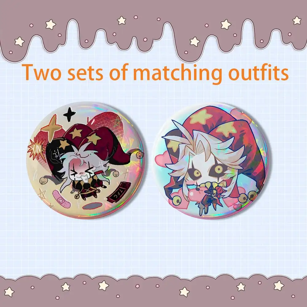 game cute Pierrot Freak Circus 2 piece set Badges On Backpack Jacket Cartoon Round Brooches Acrylic Button Pins Collection Gifts