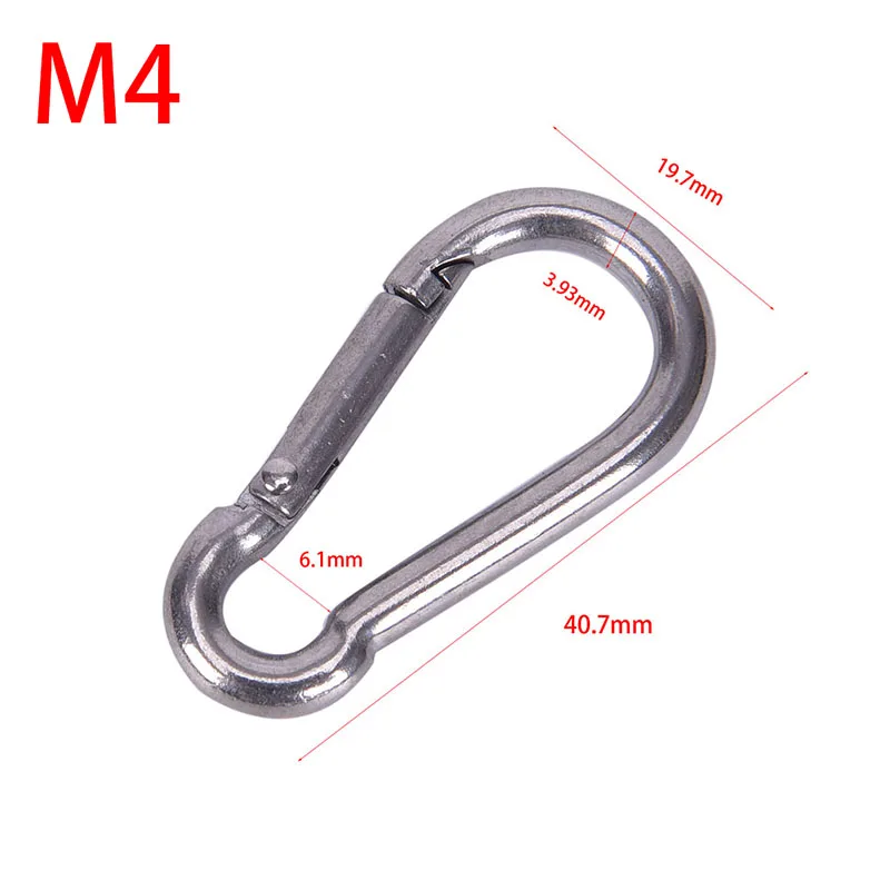 Spring Mosquetão Snap Hook Keychain, Quick Link Lock Buckle, Fácil de usar, aço inoxidável 304, 1pc