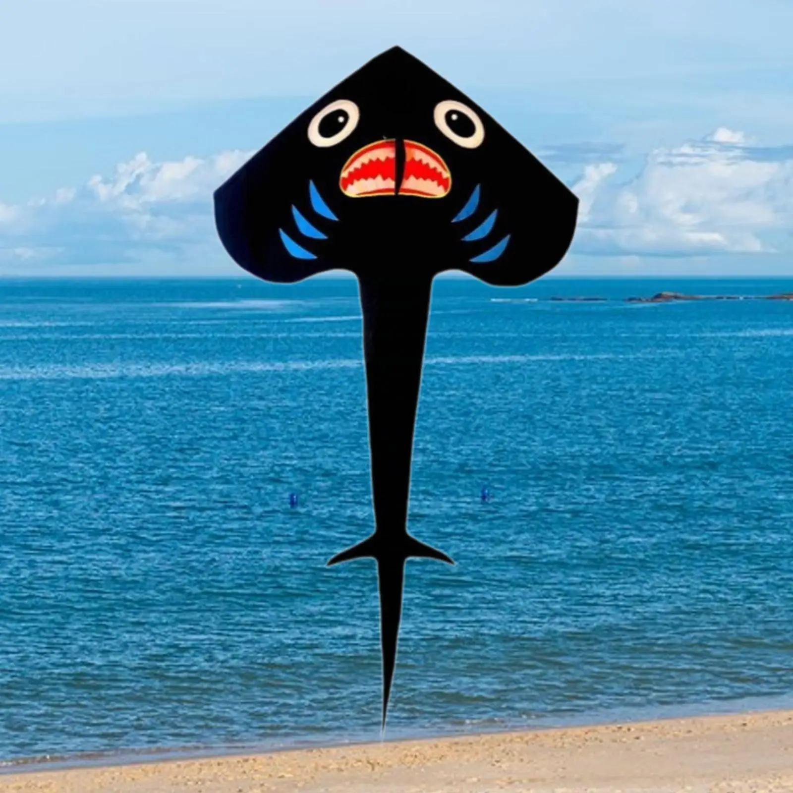 Shark Shaped Kite Extra Large Relaxing Game Easy Control with Long Tail Activity