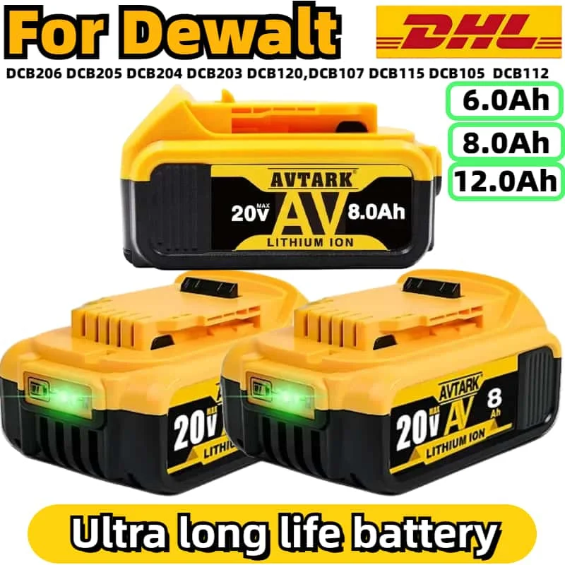 

20V12.0Ah For DeWalt DCB180 Laser Level Rechargeable battery,suitable for DCG405 DCF880 DCD791 Cordless Battery Replacement