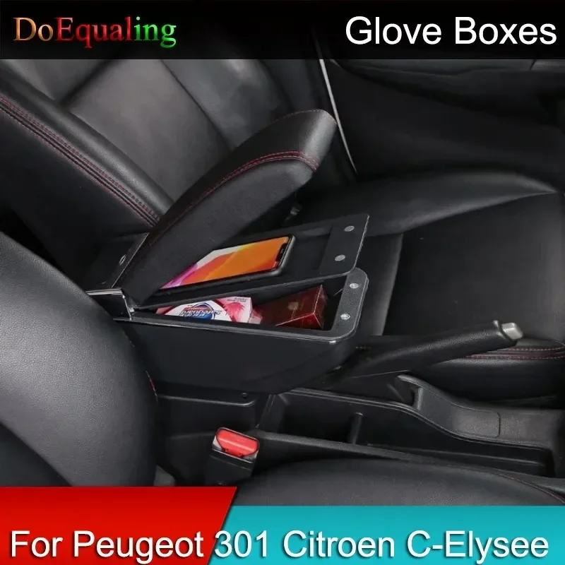 For Peugeot 301 Citroen C-Elysee Car Armrest Storage Box Interior Replacement Parts Storage Glove Boxes Accessories Installation