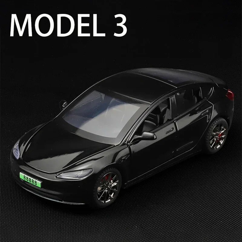 2024 NEW 1:32 FOR TESLA Model 3 Alloy Model Car Toy Diecasts Metal Casting Sound and Light Car Toys Vehicle