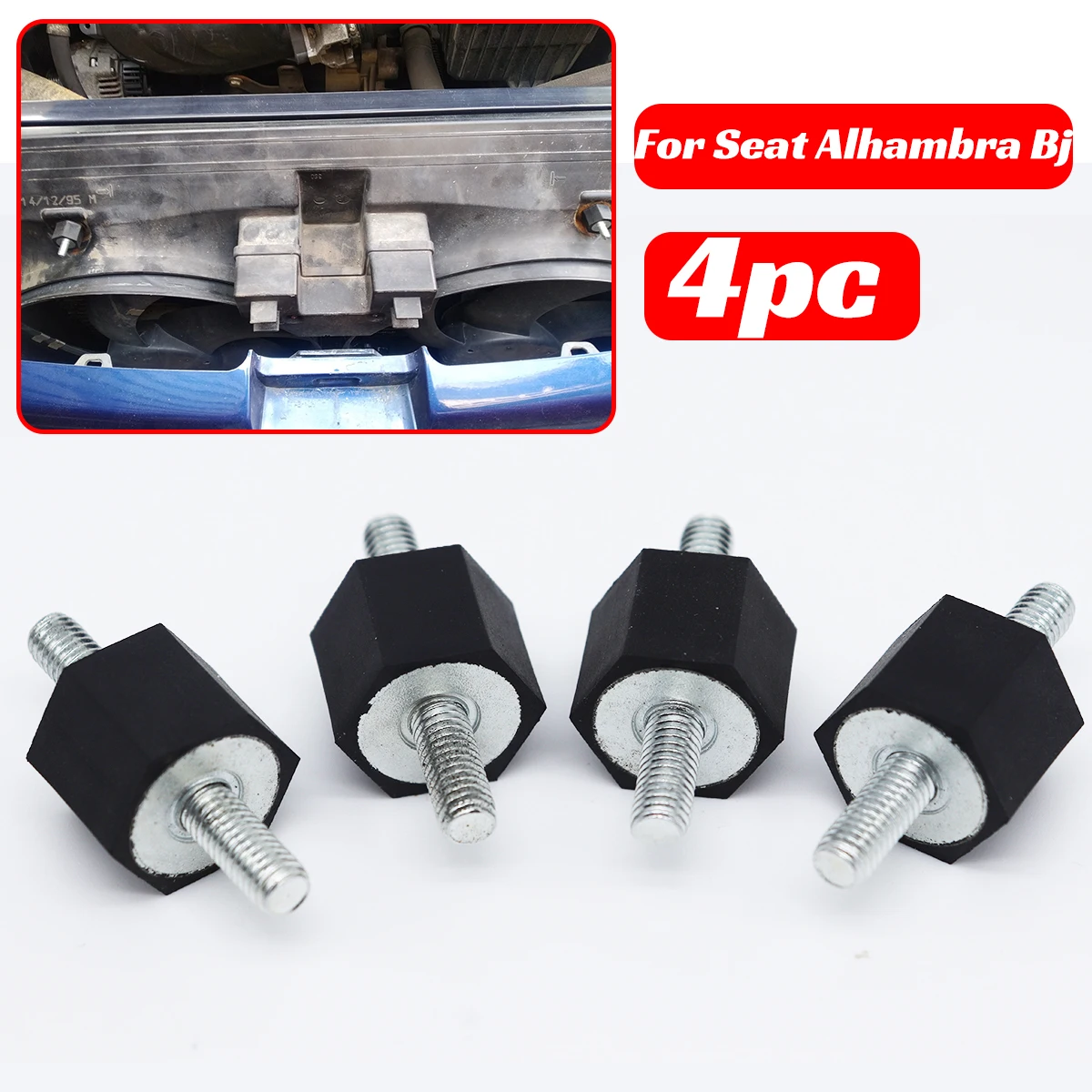 

4PC Fuel Pump Rubber Mounts For Seat Alhambra Bj Engine Cover Bracket Vibration Isolator Intercooler Chassis Cover Mounting Nuts