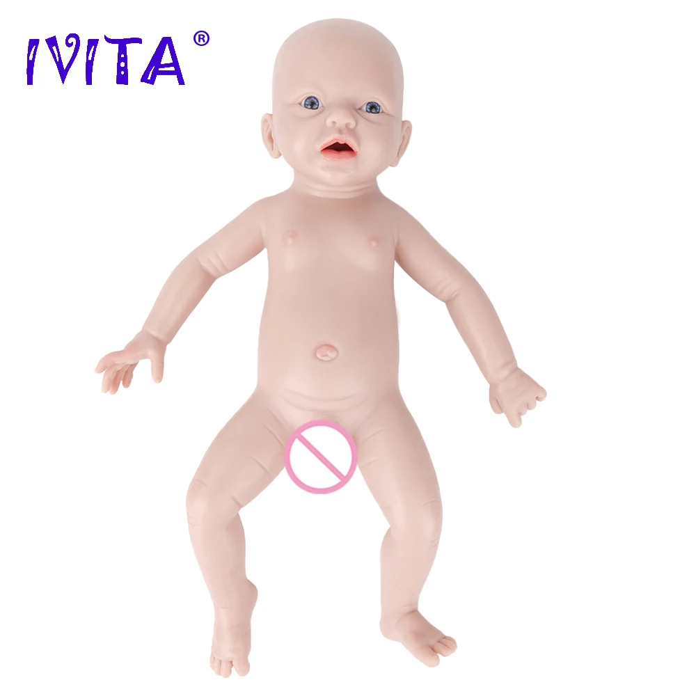 IVITA WG1554 14.96 inch 1.58kg 100% Full Body Silicone Reborn Baby Doll Soft Dolls Realistic Girl Baby DIY Blank Children Toys