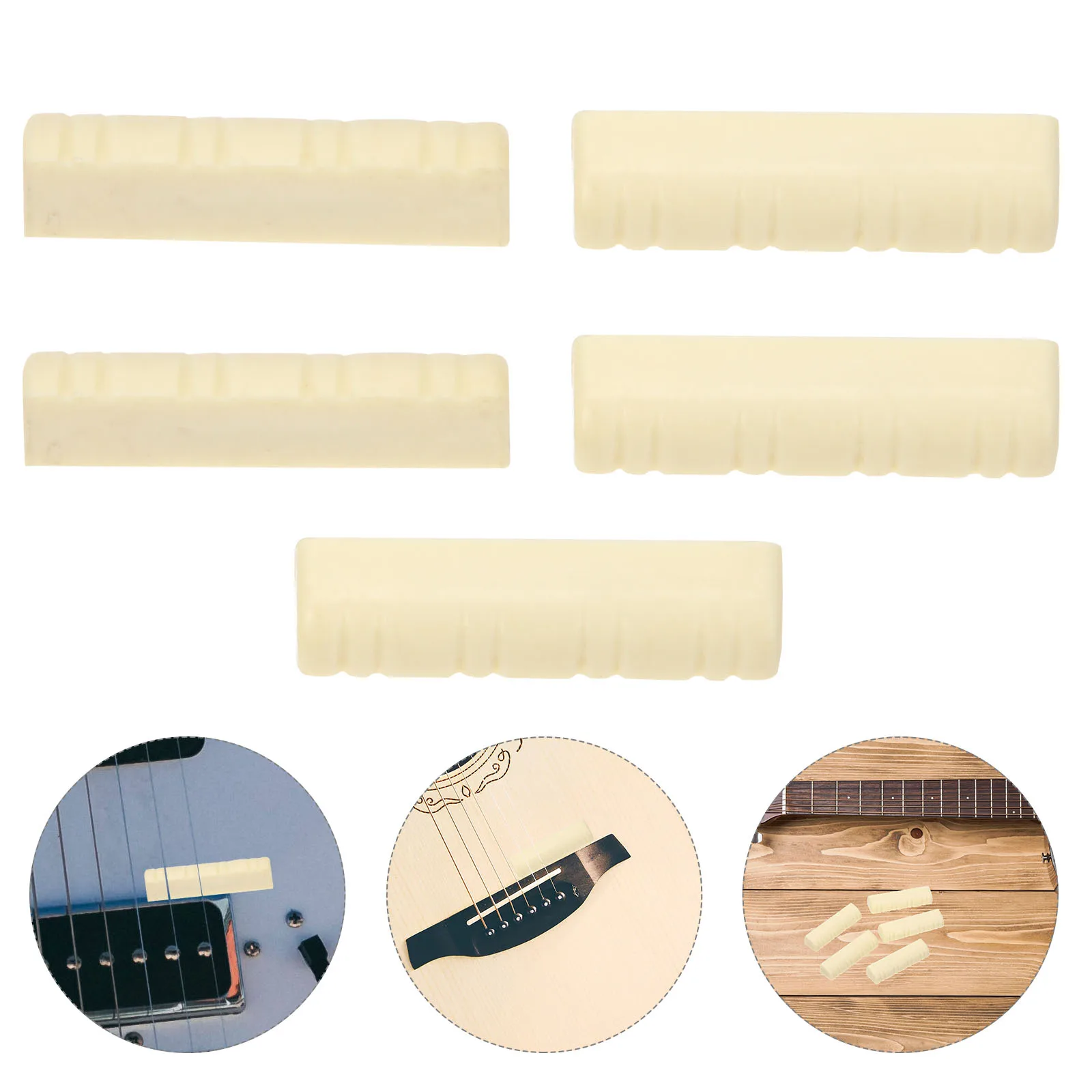 

5Pcs Mandolin Plastic String Nut Replacement Durable Slotted Mandolin Nut Compact Acoustic Electric Guitar Parts