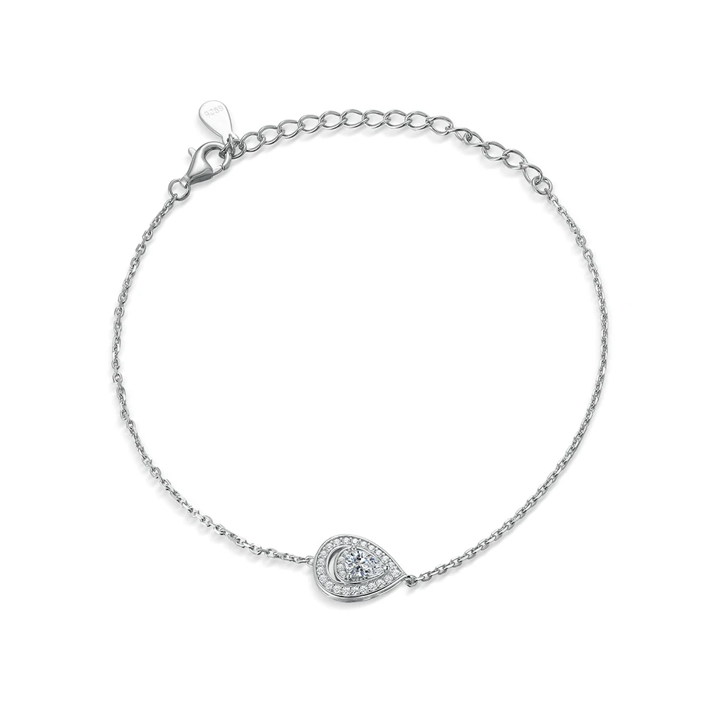 

Luxury 925 Silver Cubic Zirconia Bracelets Chain Crystal Wedding Bracelet for Women Silver Color Bracelet