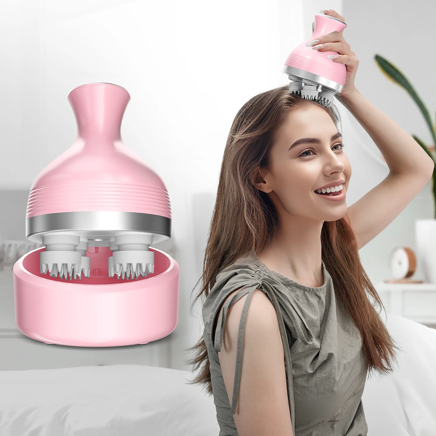 

Electric Scalp Massager Rechargeable Head Massage Device Handheld Head Scratcher For Hair Growth Stress Relax, Ideal Gift