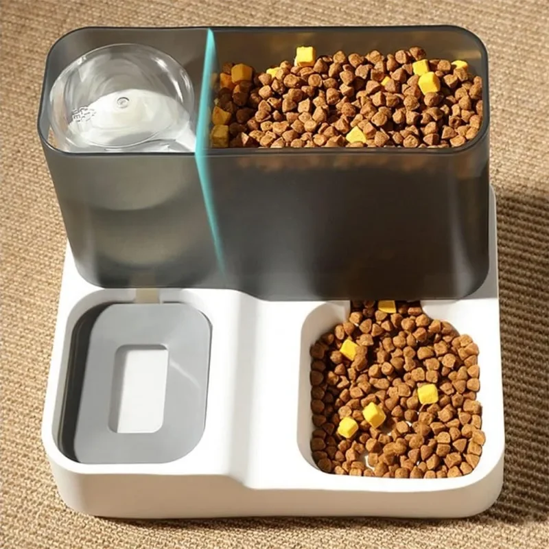 Automatic Cat Food Dispenser Large Capacity Wet and Dry Separation Dog Food Container Pet Fountain Drinking Bowl Pets Supplies