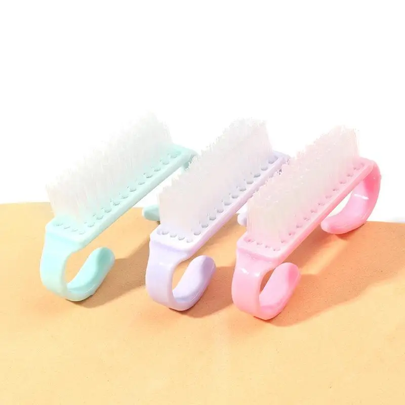 Soft Bristle Nail Dust Brush Small Size Comfy Handle Cute Pastel Colors for Teens Home DIY Manicure Nail Art