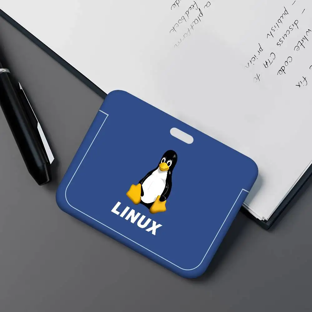Linux Operating System Tux Penguin Unisex Work ID Card Holder Lanyard Badge Holders Business Exhibit School Strap Neck Hang - view 4