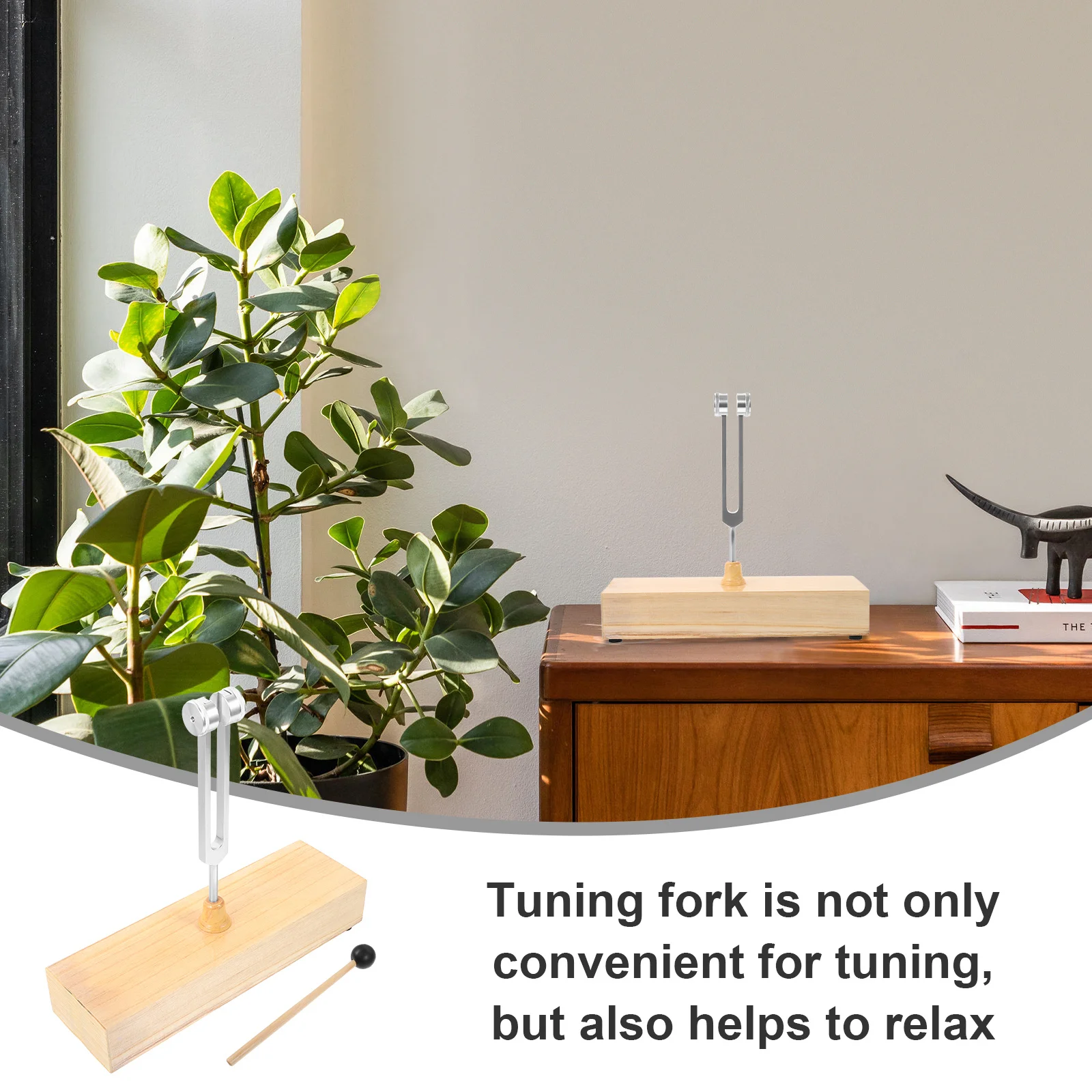 

1 комплект: деревянная и алюминиевая вибранная вилка с молоточком для медитации, звукотерапии, расслабления и снятия стресса